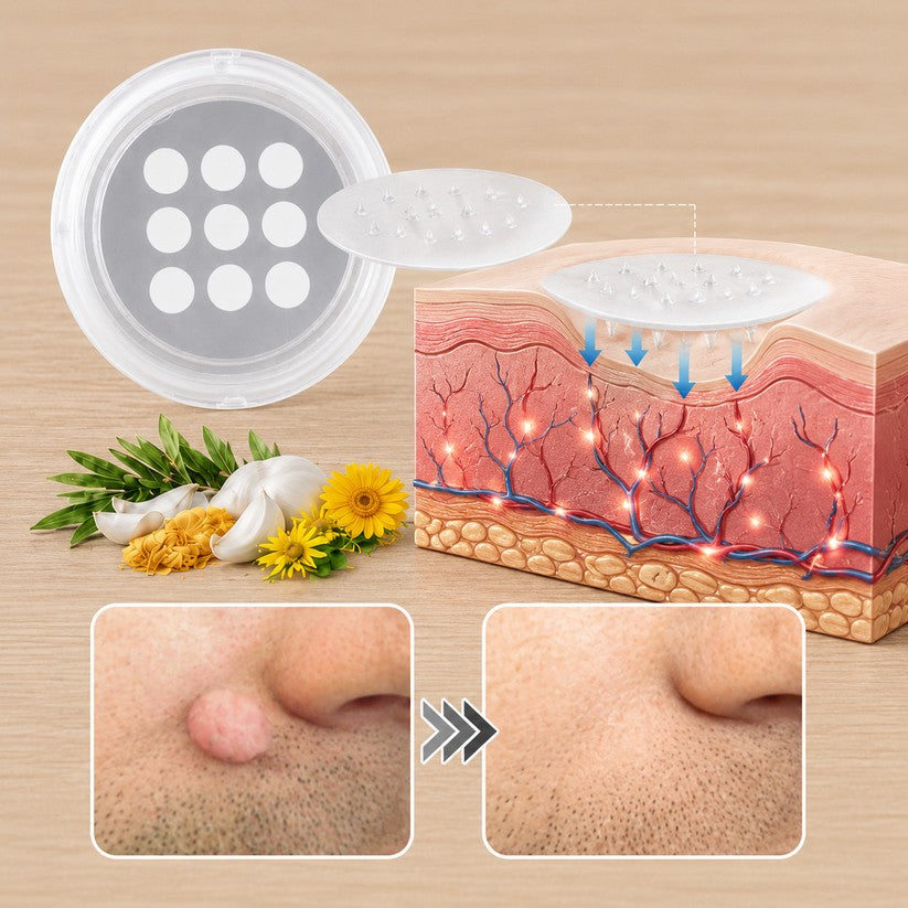 🚚  Mrevbsin® 2 az 1-ben mikrotűs és hidrokolloid tapasz🧑‍⚕️ | Kiálló anyajegyek, aknék, lapos szemölcsök és bőrnövedékek eltávolítására | Segít csökkenteni a ráncokat, hegeket és bőrhibákat