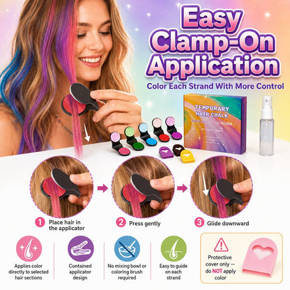 𝐁i𝐥𝐥𝐡𝐨𝐥®🎨 12-Shade Washable Hair Pigment Wands: Non-Sticky & Kid-Safe (Ages 3+), The Ultimate Birthday Gift Kit