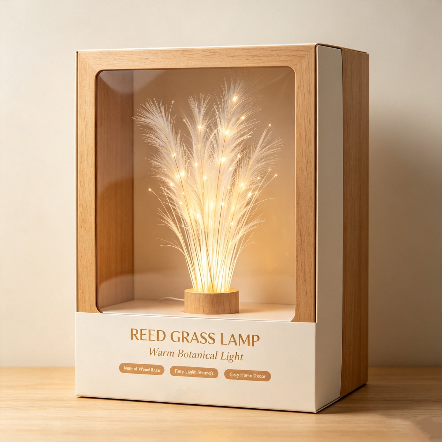 Artificial Pampas Grass Floral LED Table Lamp