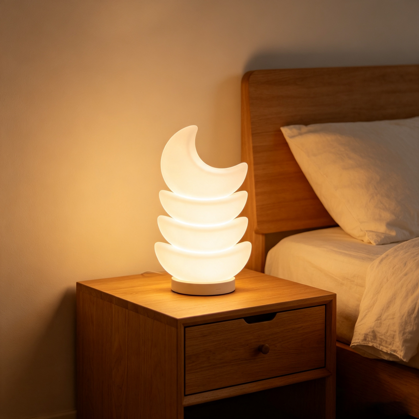 Stacked Crescent Moon LED Table Lamp