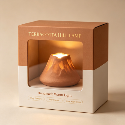 Creative Volcano‑Shaped Clay LED Night Light