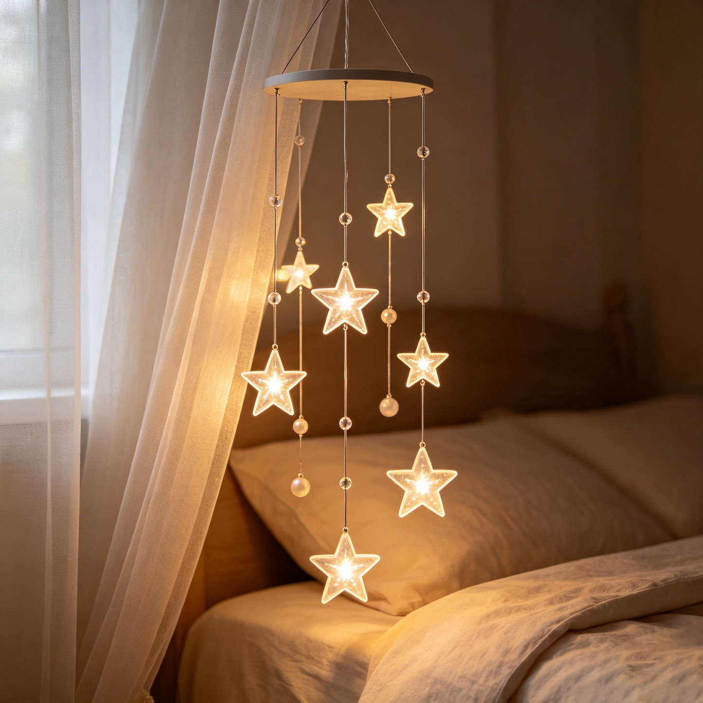 Dreamy Star Beaded Hanging Pendant Light