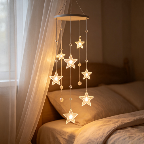 Dreamy Star Beaded Hanging Pendant Light