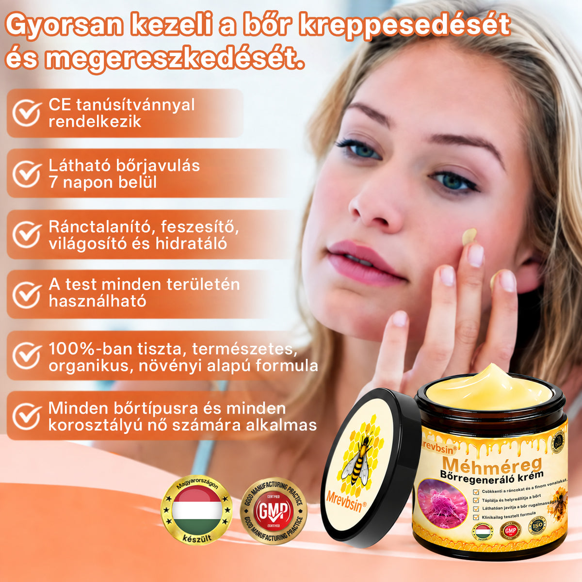 🔥 Hivatalos márkabolt | Mrevbsin® Méhméreg Pro Komplex Krém – Bőrfeszesítő minden bőrtípusra