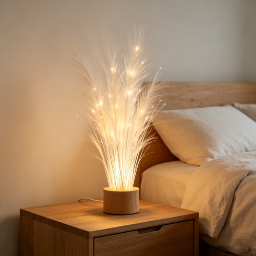 Artificial Pampas Grass Floral LED Table Lamp