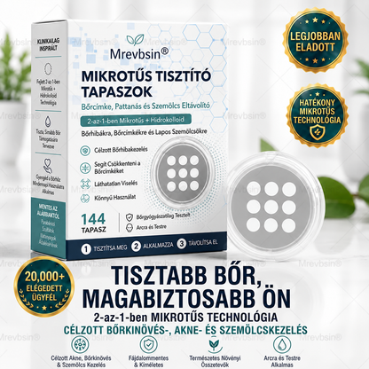 🚚  Mrevbsin® 2 az 1-ben mikrotűs és hidrokolloid tapasz🧑‍⚕️ | Kiálló anyajegyek, aknék, lapos szemölcsök és bőrnövedékek eltávolítására | Segít csökkenteni a ráncokat, hegeket és bőrhibákat
