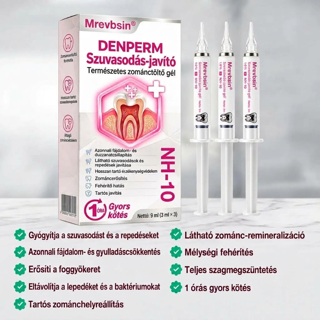 ⭐👨‍⚕️🦷Mrevbsin® DenPerm – Természetes fogzománc-töltő gél a fogszuvasodás helyreállítására🐟2️⃣