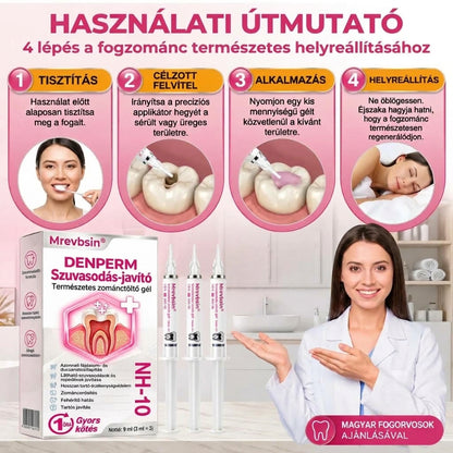 ⭐👨‍⚕️🦷Mrevbsin® DenPerm – Természetes fogzománc-töltő gél a fogszuvasodás helyreállítására🐟2️⃣